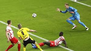 The swiss international volleyed the ball straight towards the top corner, but neuer stretched his arm and palmed the ball away to safety. Brush Rb Leipzig 4 1 Dortmund Champion Of The 2020 2021 Dfb Pokal World Today News