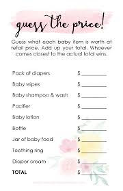 You may invite your coworkers, your childhood friends and your old aunt here are a few of my favorite types of printable baby shower games and directions on how to play them at your own party. Printable Baby Shower Game Guess The Price Morning Motivated Mom