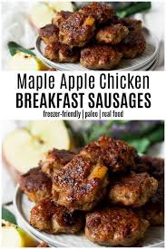 Lightly brush the apple slices on both sides with oil, and then grill over medium heat, with the lid closed, until slightly softened, 2 to 4 minutes, turning and basting with the glaze once. Paleo Maple Apple Chicken Breakfast Sausages Recipes To Nourish