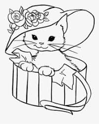 The classic tabby has stripes on their face and head, with swirls of darker color on a lighter base throughout the body. Printable Cute Cat Coloring Pages Hd Png Download Transparent Png Image Pngitem