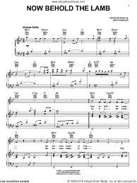Franklin Now Behold The Lamb Sheet Music For Voice Piano Or Guitar Sheet Music Lead Sheet Virtual Sheet Music
