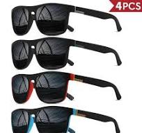 4PCS Classical Square Polarized Sports Outdoor Sunglasses for Men - Lightweight PC Frame, UV400 Shield, Unisex Durable Men's Sunglasses for Driving, ...