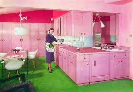 There's often more than just screws holding the kitchen cabinets to the wall. 35 Retro Pink Kitchens 1950s Home Decor You Don T See Much Today Click Americana