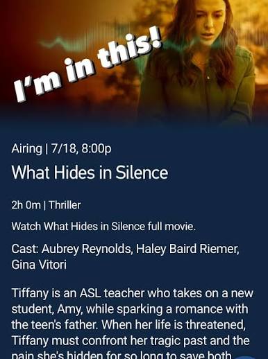 New movie alert! Check out WHAT HIDES IN SILENCE premiering this Friday! I  am once again a mean (possibly misunderstood??) mom who may or may not have  ulterior motives. Watch to find