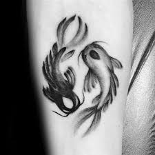Aesthetic Black And White Small Koi Fish Tattoo Https Blackwork 99tattooideas Com Aesthetic Black And W Koi Fish Tattoo Forearm Yin Yang Koi Tattoos For Guys
