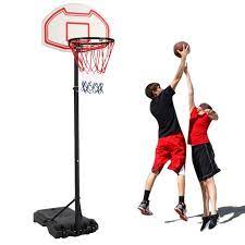 Shop for mini basketball hoops in basketball. Zimtown Portable Basketball Hoop With Wheels 5 2 6 9 5 2 7 2 Height Adjustable Basketball Goal Stand System With Net Rim Court For Kids Youth Junior Outdoor Indoor Fitness Workout Recreation Walmart Com Walmart Com