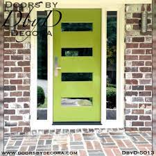 The opaque glazed sidelights reinforce privacy and at the same time enhance the elegance of the door's neutral finish. Modern 4 Lite Painted Wood Front Door And Sidelites Dbyd 5013