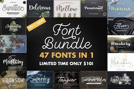 This font is labeled as various font. 47 In 1 Font Bundle 129268 Script Font Bundles