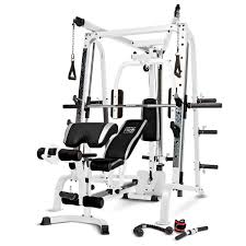 Marcy Pro Smith Cage Workout Machine Total Body Training Home Gym System White