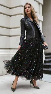 Black And Gold Birthday Party Outfits 30 Dresses In 30 Days Day 29 Birthday Party Black Metallic Polka Dot Tulle Gown Black Leather Biker Jacket Bla Tulle Skirts Outfit Fashion Tulle Outfit