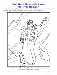 Ten Commandments Color By Number Page Sunday School Coloring Pages Bible Coloring Pages Bible Activities