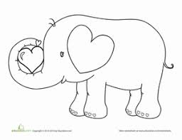 Pin by jackie christy on coloring pages | elephant coloring. Elephant Valentine Coloring Page Novocom Top