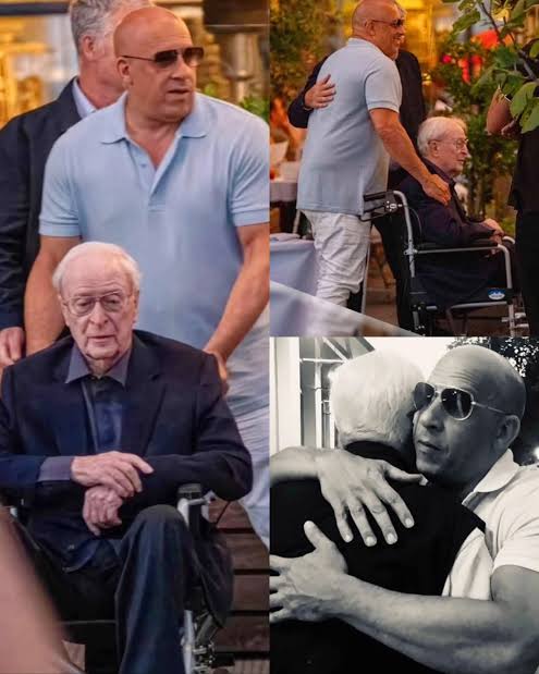 Vin Diesel Pushes Longtime Friend Sir. Michael Caine, 92, in Wheelchair at  Dinner in London.