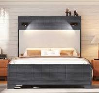 Bed Frame Bed Headboard Reading Lamps Storage Bed King Headboard With Built  In Reading Lights Ivy Bronx