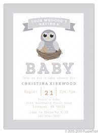 Grey Owl On Nest Owl Baby Shower Invitation Boy Baby Shower Invitations