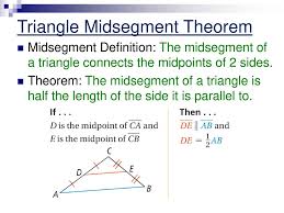 Triangle midsegment theorem proof using coordinate geometry and algebra. 5 3 5 4 Midsegments And Medians Of Triangles Ppt Download