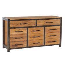 Buffet Bois Et Metal Chene Massif Et Fer 150cm Loft 3 Portes
