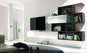 Modern Wall Mounted Tv Unit With Modular Storage And Large Bookcase Living Room Units Large Bookcase Home