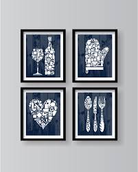 Blue Modern Kitchen Art Dining Room Wall Art Kitchen Print Etsy Modern Kitchen Art Kitchen Wall Art Set Kitchen Art