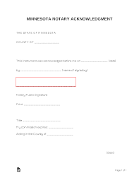 Meet the eligibility requirements provided in the previous section. Free Minnesota Notary Acknowledgment Form Word Pdf Eforms