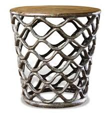 Interlude Lattice Accent Table Rustic French Antique Cast Brass Side Table Bronze Side Table Side Table Accent Table