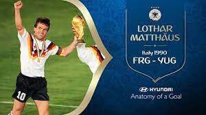 Extended footage of the 1990 world cup lothar herbert matthäus german pronunciation: Lothar Matthaus Goal Germany Fr V Yugoslavia 1990 Fifa World Cup Youtube