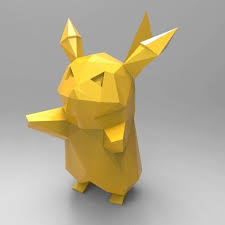 Pikachu Low Poly Pokemon New Model Diy Paper Art Pokemon Pikachu