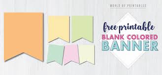 Download Free Printable Blank Colored Banner World Of Printables