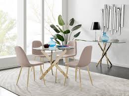 This modern 5 piece dining table set includes a dining table and 4 dining room chairs. Dining Table Sets Kitchen Table Chairs Wayfair Co Uk