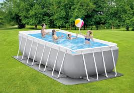 Intex 16ft X 8ft X 42in Prism Frame Rectangular Above Ground Swimming Pool Set