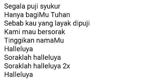 Lirik Lagu Segala Puji Syukur Facebook