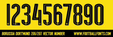 Borussia dortmund font for 2016/2017. Football Fonts