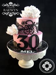 30th Birthday Cake For Her Peony And Black Lace Birthday Cakes 30th Birthday Cake For Her 30 Birthday Cake Birthday Cakes For Her