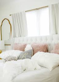 My Bedroom Design Experience With Havenly By Louisiana Based Fashion And Lifestyle Blogger Jenn Of Haute Off Gold Bedroom White Bedroom Design Bedroom Design