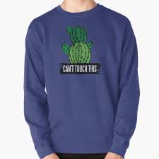 Can`t touch this text decorated prickly cactus with flower and inspirational quote isolated on white background cute hand drawn greeting cards poster logo sign print banner cacti vector illustration. Cant Touch This Sweatshirts Hoodies Redbubble