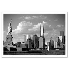 New york statue of liberty black and white. Statue Of Liberty And Freedom Tower New York Art Print Ny Christmas Gifts
