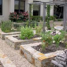 Stacked Stone Raised Garden Bed Small Backyard Landscaping Building A Raised Garden Backyard Landscaping Designs