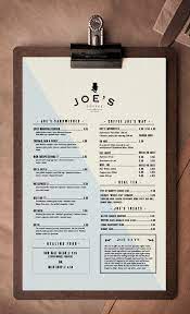 Brand Developed For Joe S Coffee Dublin I Was Responsible For The Entire Design From The Art Direction Rig Cafe Menu Design Restaurant Menu Design Menu Layout