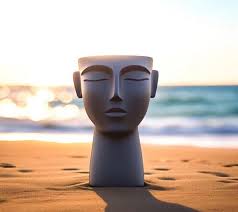 Serenity Face Vase, Serene Gesichtsmerkmale, 3D gedruckte Vase, biologisch  abbaubar, umweltfreundlich, anpassbar, geschlossene Augen Vase, Yoga Studio  Decor