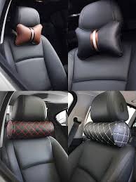 Neckgaurd Multi Vehicle Leather Neck Pillow Pad Head Neck Rest Cushion 2pcs Accessorize In 2020 Car Neck Support Pillow Leather