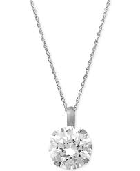 Macy's diamond twist heart pendant necklace in 10k gold (1. Macy S Swarovski Zirconia Round 18 Pendant Necklace In 14k White Gold 3 1 3 Ct T W Reviews Necklaces Jewelry Watches Macy S