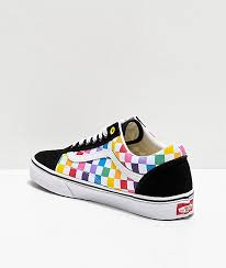 Black And Rainbow Vans Vans Old Skool Black White Rainbow Checkerboard Skate Shoes Zumiez In 2020 Vans Shoes Fashion Old Skool Black Skate Shoes