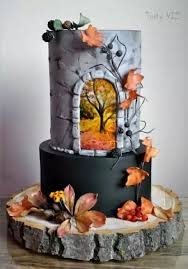 Pin By Angela Matilde On Fall Wedding Ideas Fall Cakes Painted Cakes Themed Cakes