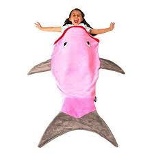 Target/home/kids' home/kids' bedding/baby shark : Blankie Tails The Original Shark Blanket Kids From Gray Pink Lovely Novelty Shark Blankets Blankie Tails Shark Tail Blanket