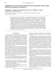 Check spelling or type a new query. Pdf Application Of A Serum Free Medium For The Growth Of Vero Cells And The Production Of Reovirus