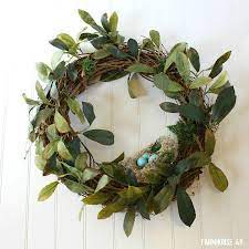 Wrens nest in front door wreath by: Diy Spring Bird Nest Wreath