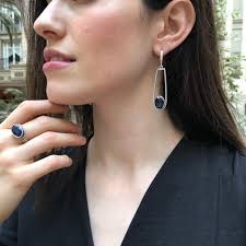 Long Sapphire Earrings, Sapphire Earrings, Designer Blue Earrings, Long  Silver Earrings, Statement Sapphire Earrings, Created Sapphire