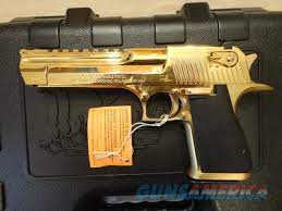 Browning hi power with hardchrome finish and gold trigger. Desert Eagle 44 Magnum 24k Gold 6 De44go Nib For Sale