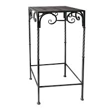 Shop our best selection of metal tv stands, consoles, & entertainment centers to reflect your style and inspire your home. Square Wood Top Plant Stand With Rustic Twist Metal Leg Small At Home