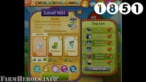 Popular levels in farm heroes saga. Farm Heroes Saga Level 1851 Videos Cheats Tips And Tricks Farm Heroes Saga